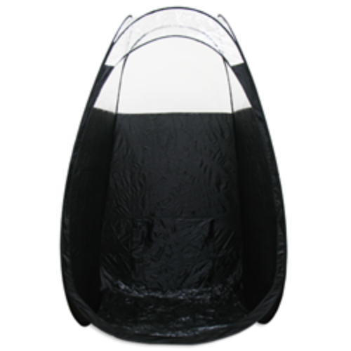 XL Black Pop Up Tanning Tent with Clear Sewn In Top - Equipment