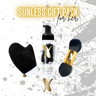 X-Tan Sunless Gift Pack for Her - best self tanner - best self tanning mousse - healthy spray tan - man mousse - mousse