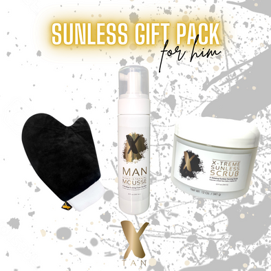 X-Tan Man Tan Gift Pack for Him - healthy spray tan - man mousse - mousse - Obsidian Spray Tan Solution - obsidian sunl