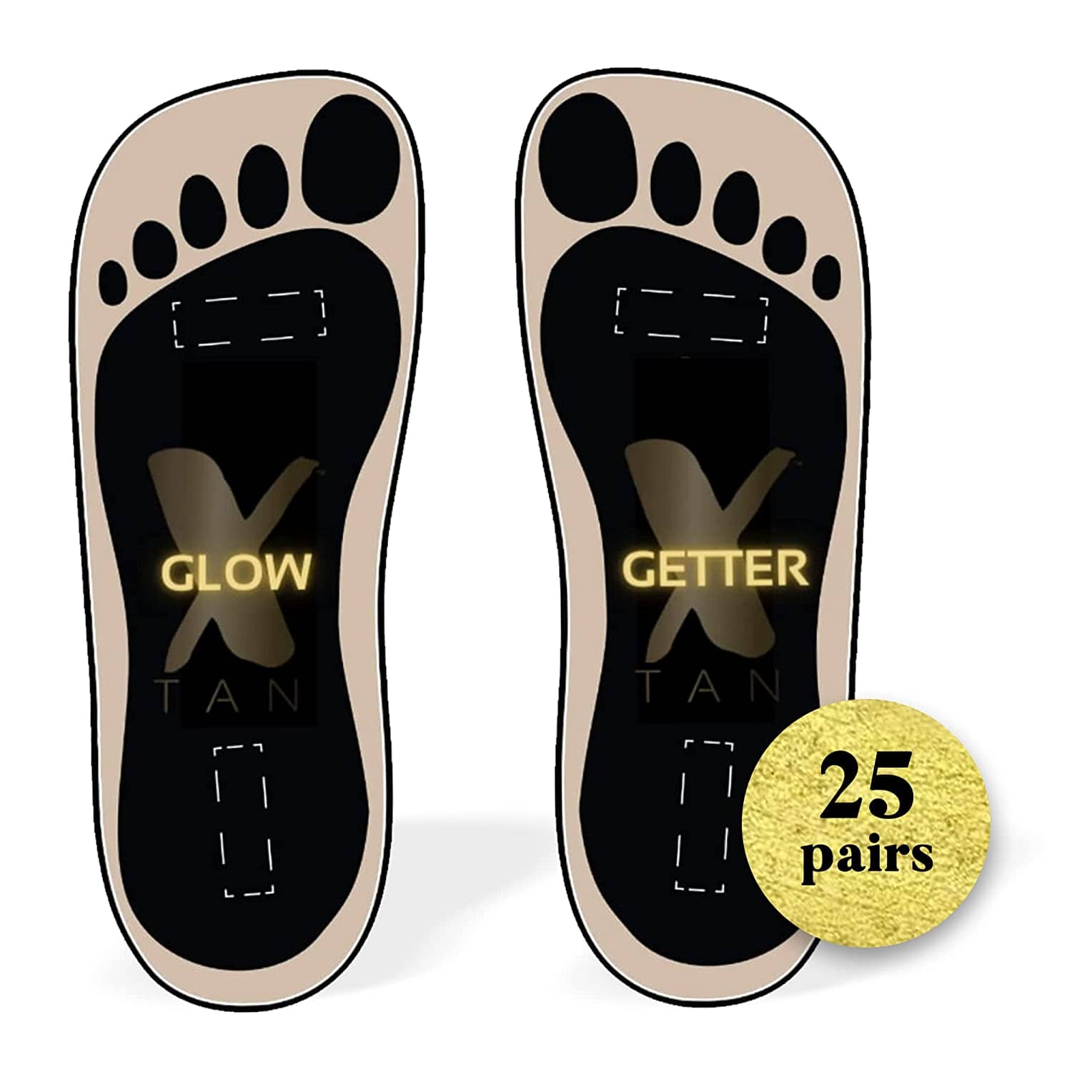 Stick On Feet for Spray Tanning - 25 Pairs - X - Tan Sunless