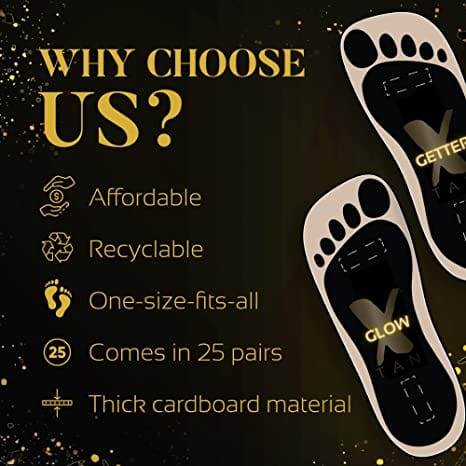 Stick On Feet for Spray Tanning - 25 Pairs - X - Tan Sunless